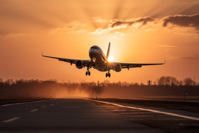 Cómo encontrar pasajes de último momento al mejor precio 19 aerolinea despegando en un hermoso atardecer