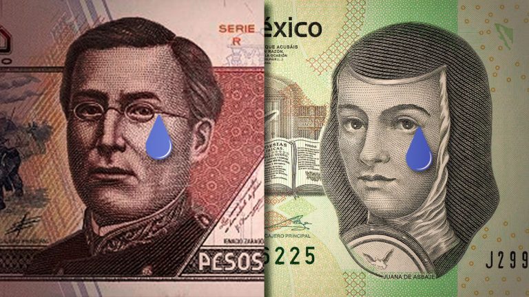 billetes mexicanos en proceso de cambio