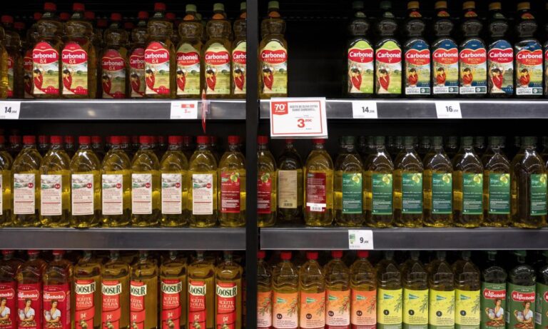 Es el aceite de oliva Great Value una buena opción según Profeco 51 botellas de aceite de oliva en estante