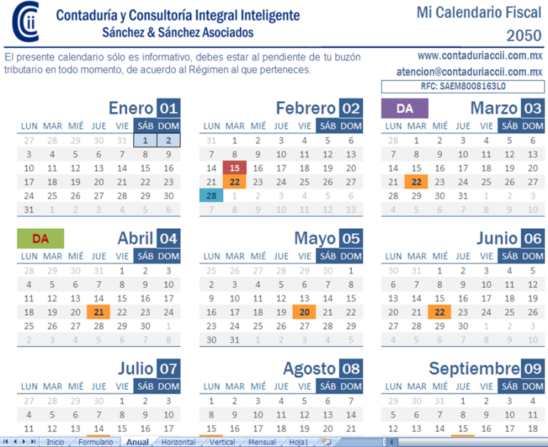 Hasta cuándo tengo para declarar mis impuestos en México este año 29 calendario fiscal mexicano con fechas importantes