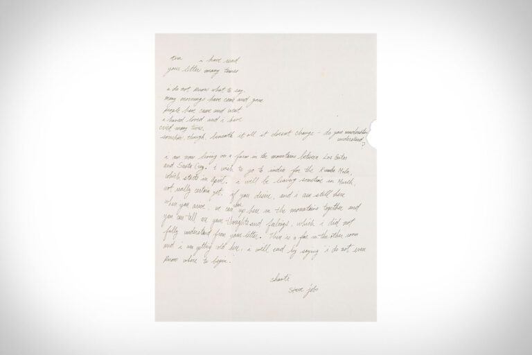 carta manuscrita de steve jobs