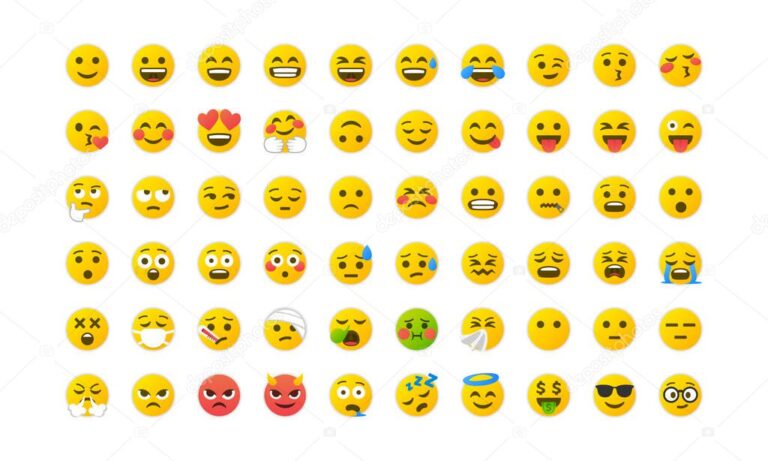 Qué símbolos y emojis puedes usar en Facebook para enriquecer tus publicaciones 6 diversos emojis coloridos en fondo blanco