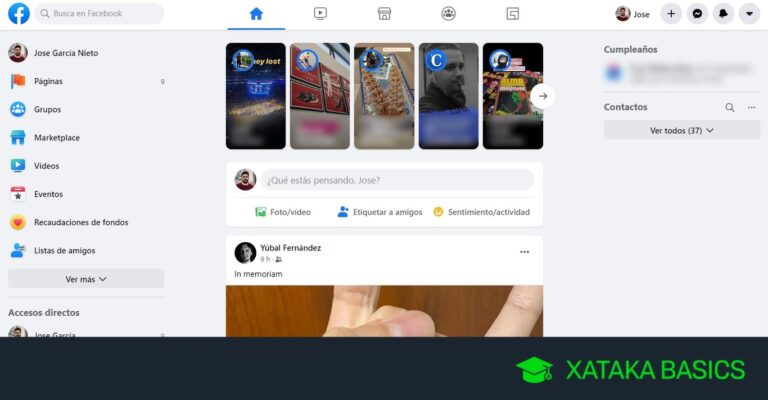 icono de usuario de facebook en pantalla