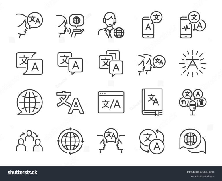 iconos de comunicacion y lenguaje diversos