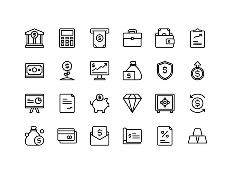 iconos de finanzas y contabilidad