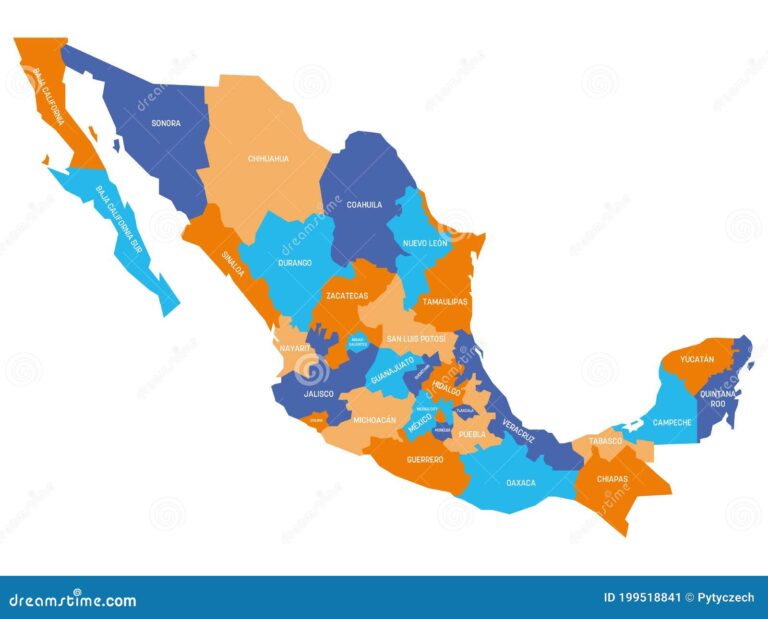 Qué son localidad, municipio y entidad federativa en México 4 mapa de mexico con divisiones administrativas