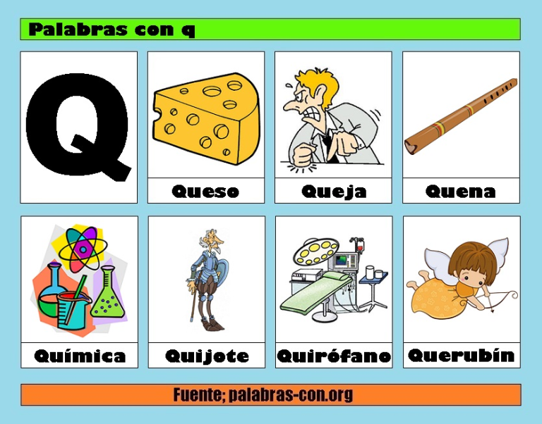 Cuáles son las palabras que comienzan con la letra Q 4 objetos que comienzan con la letra q