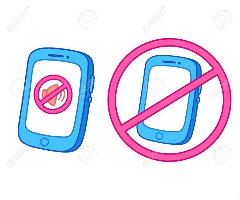 telefono movil con icono de silencio