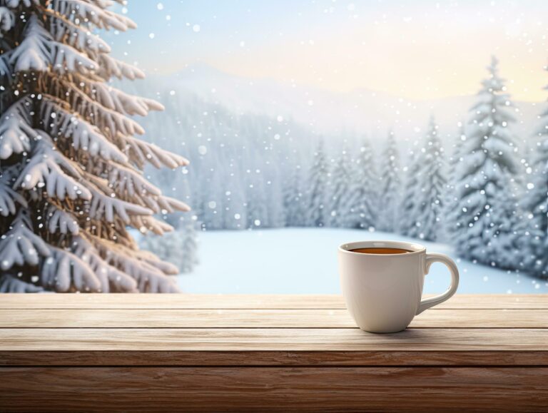 Cómo desear buenos dÃas y feliz Nochebuena de manera especial 5 una taza de cafe con un paisaje navideno
